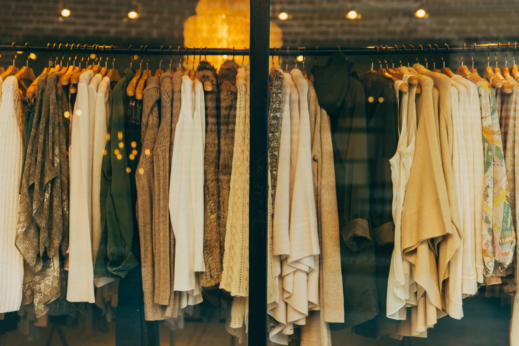 Fashion collection in a contemporary store
